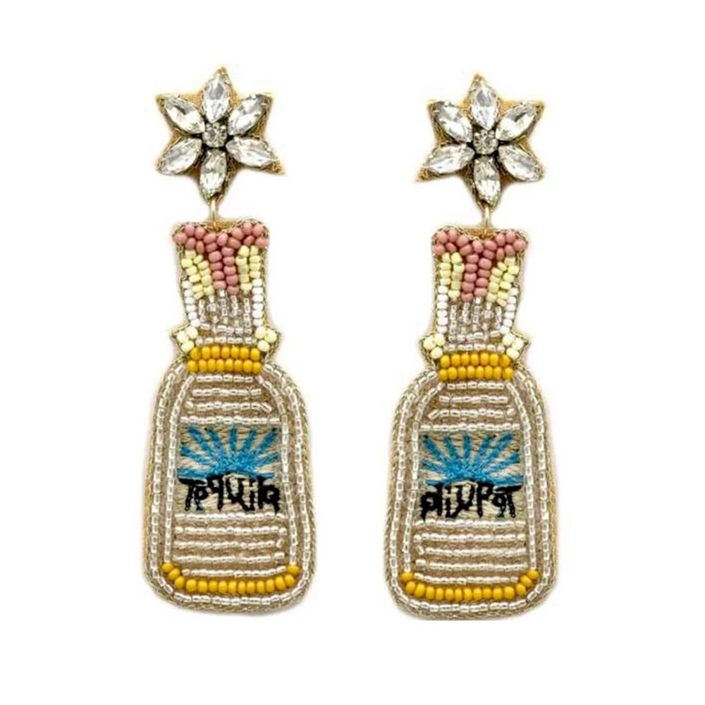 Handmade Beaded Tequila Earrings